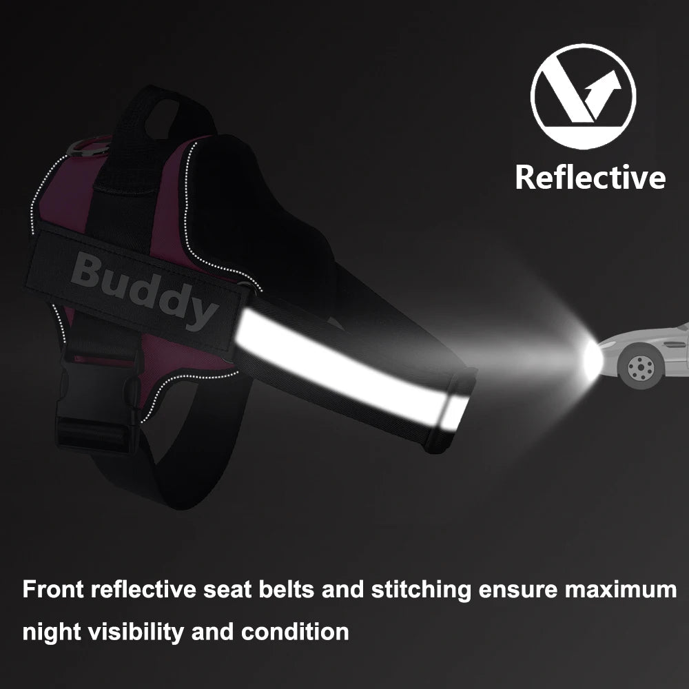 Personalized NO PULL Reflective Pet Harness