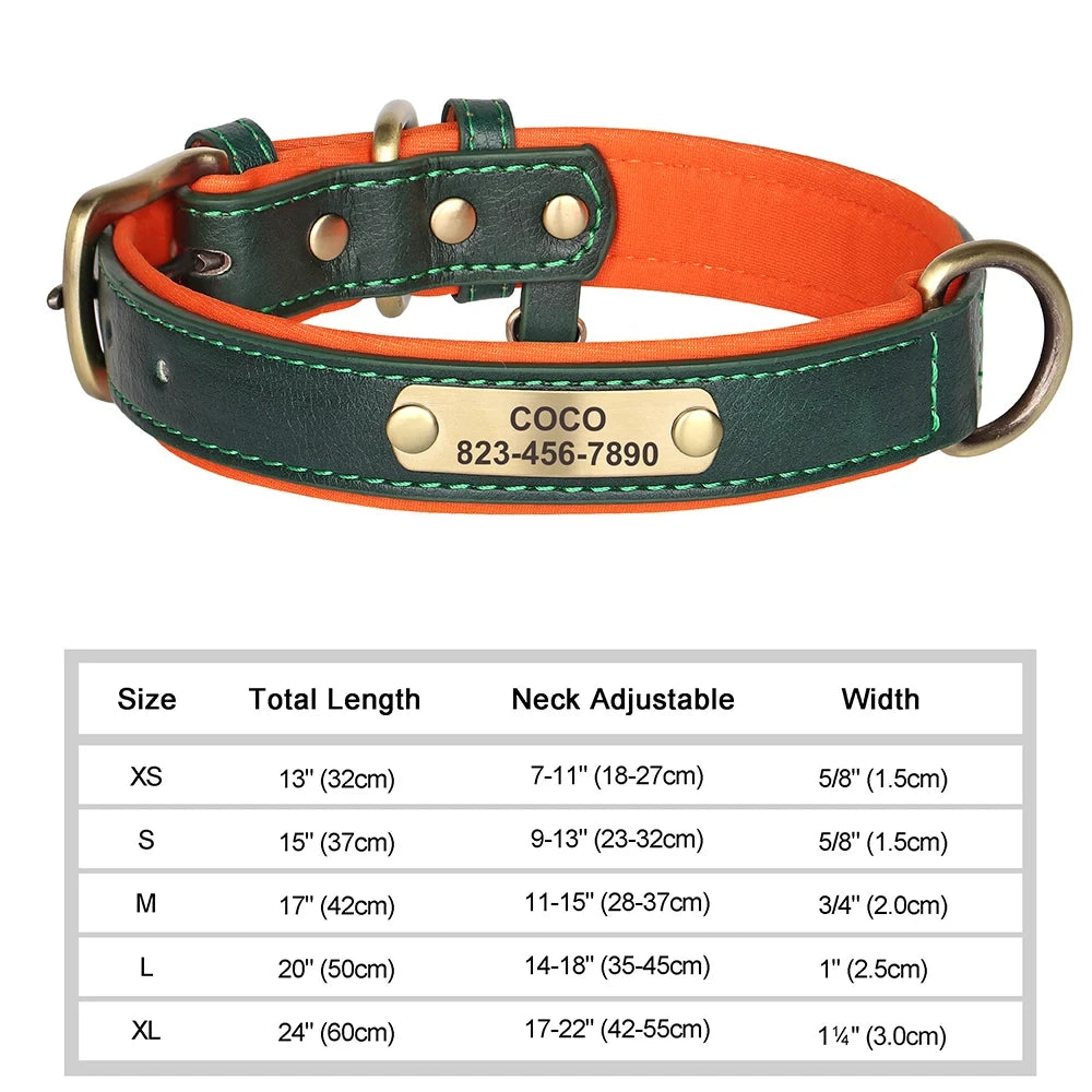 Personalized Customized Leather ID Collar