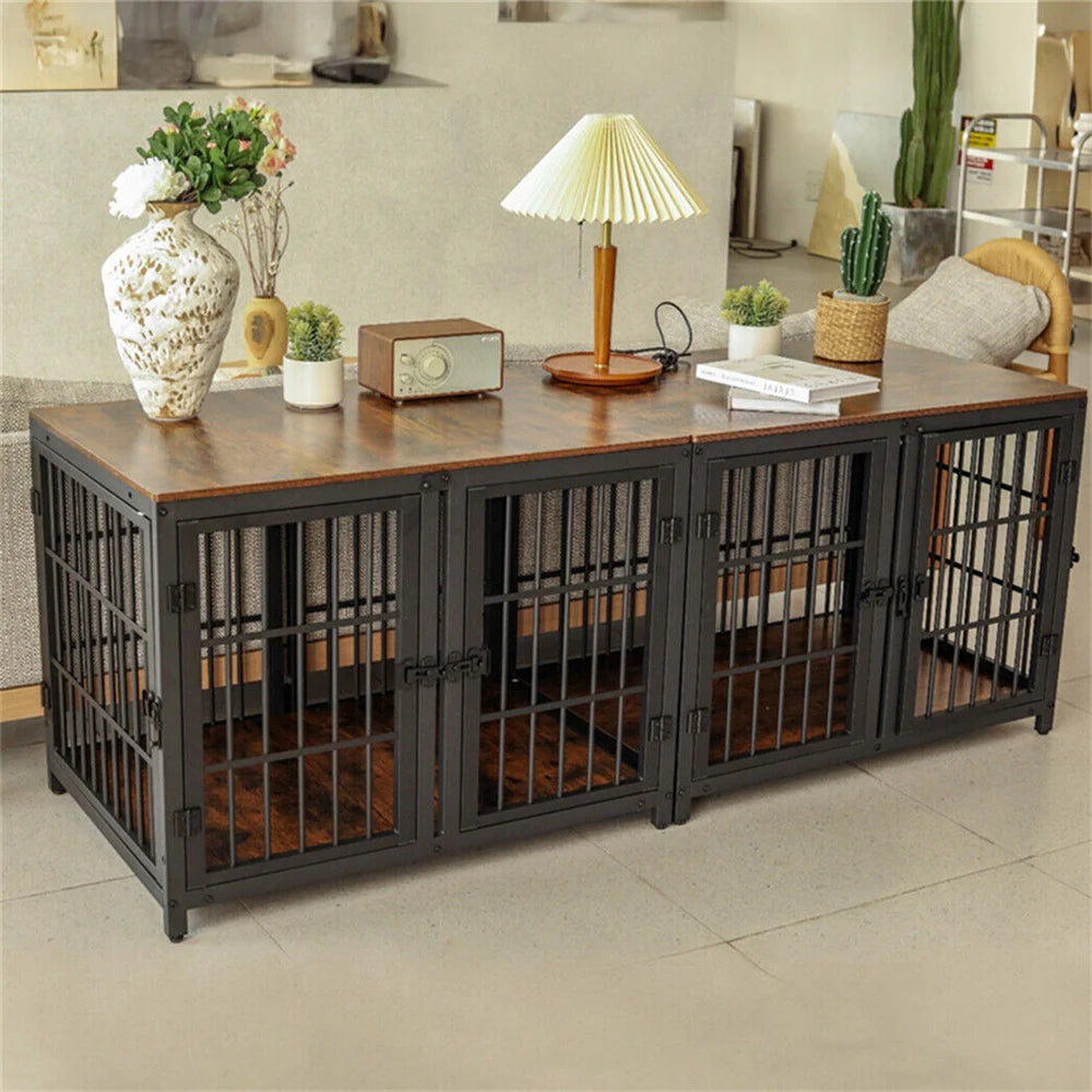 Dog Crate With Removable Divider & 4 Doors