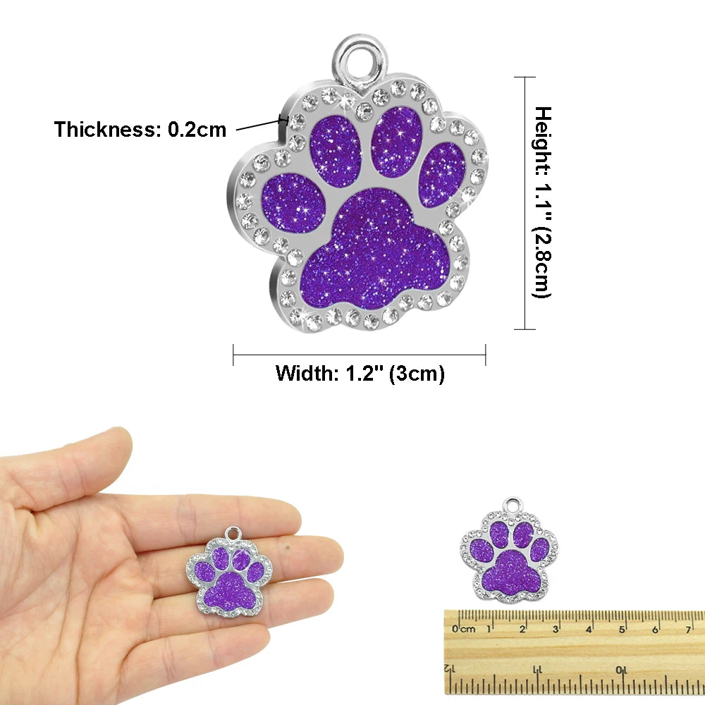 Custom Cat & Dogs Tag Bling Rhinestone