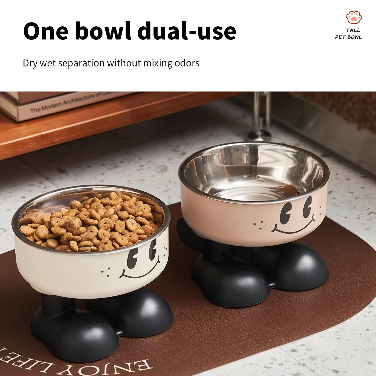 Elevated Stainless Steel Food And  Water Bowls