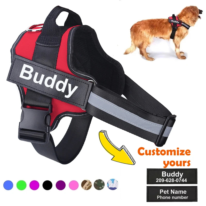 Personalized NO PULL Reflective Pet Harness