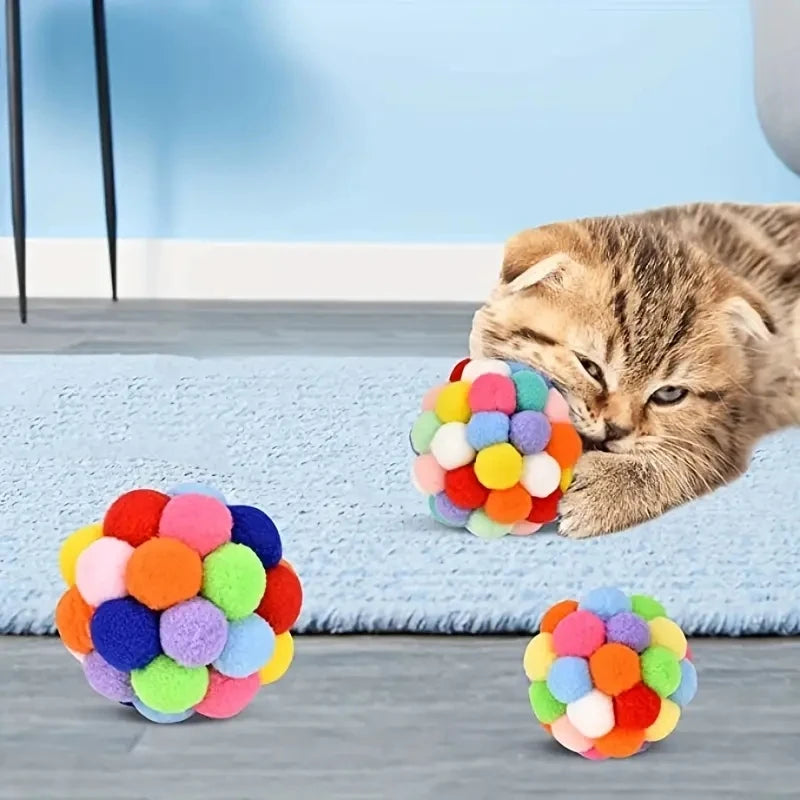 1/3PCS Cat Plush Ball Toy