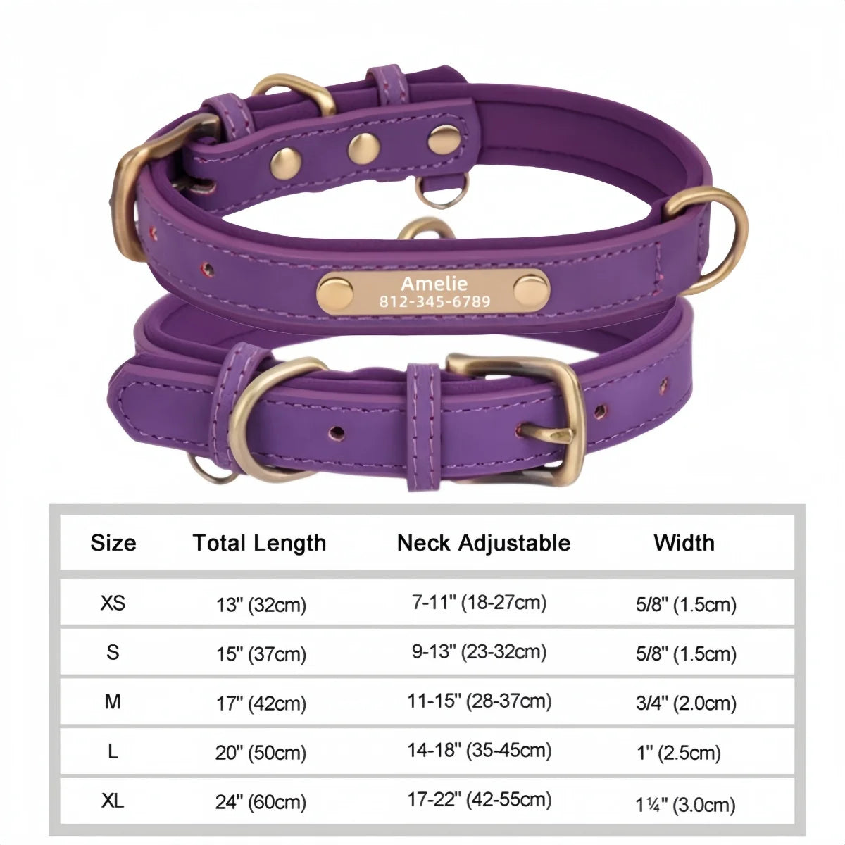Personalized Customized Leather ID Collar