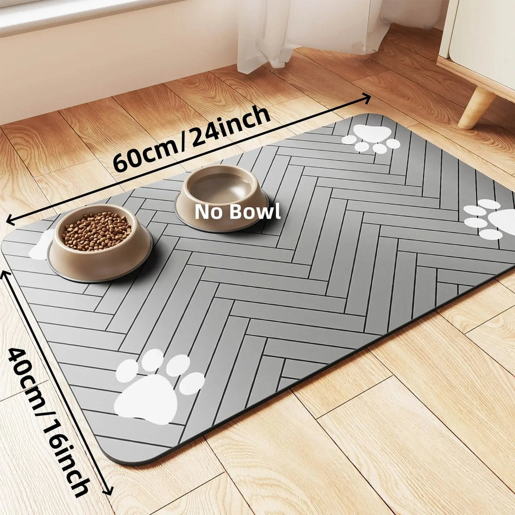Absorbent Pet Placemat Rubber With  Backing