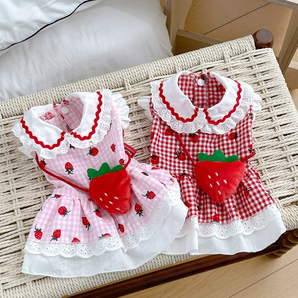 Strawberry Summer Dress For Dogs