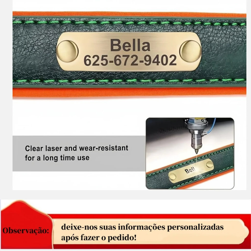 Personalized Customized Leather ID Collar