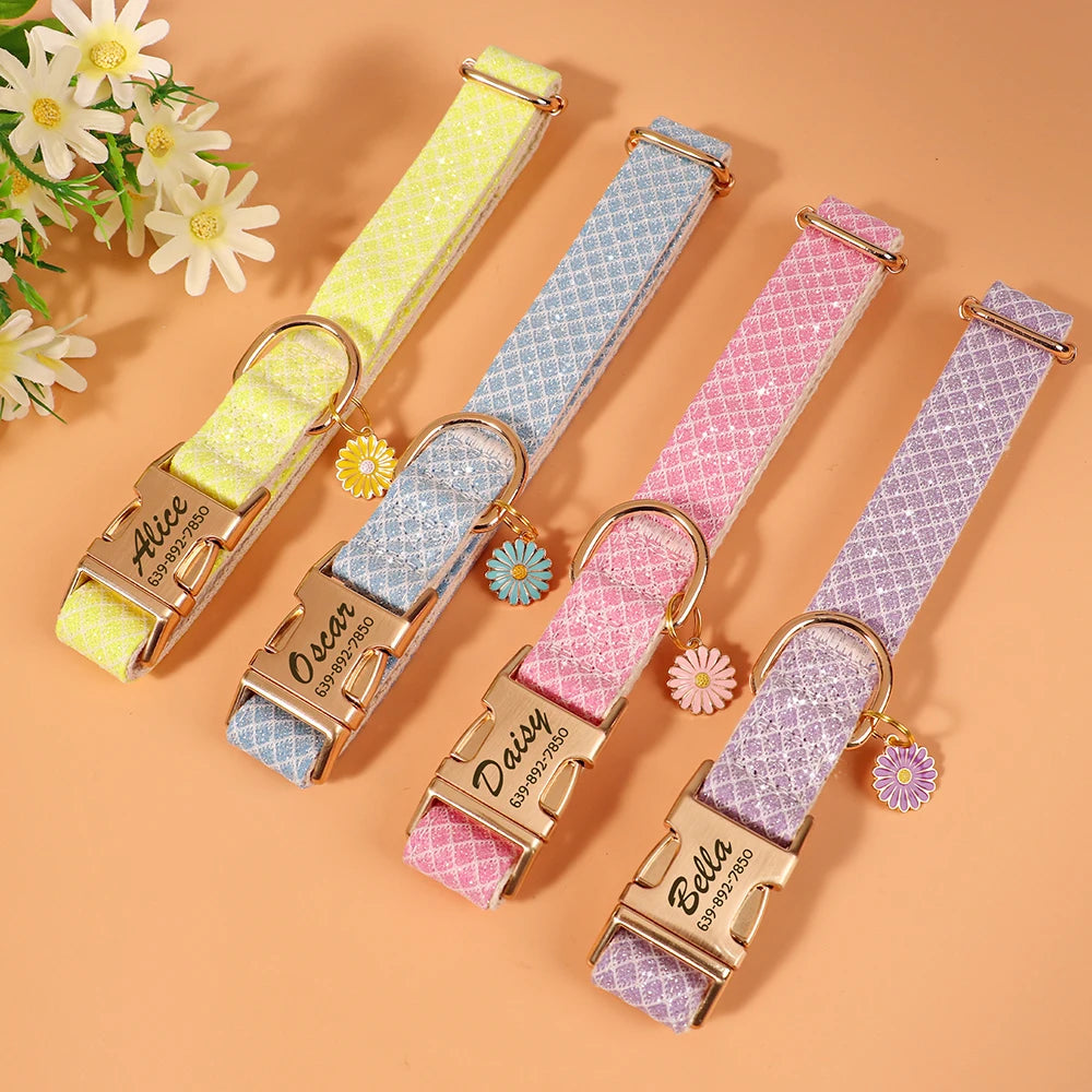 Custom Engraved Pet Collar With Bling