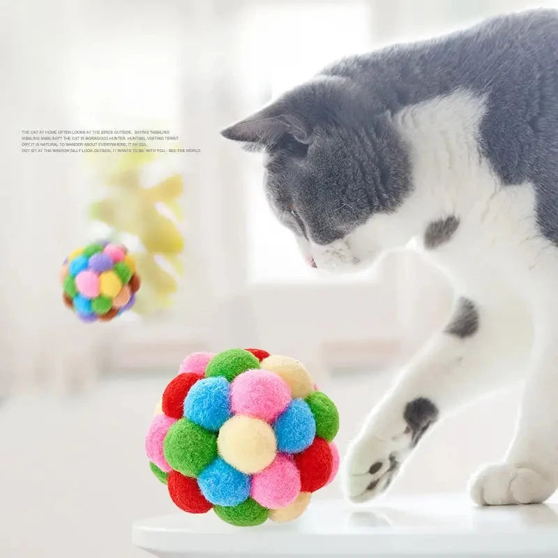 1/3PCS Cat Plush Ball Toy