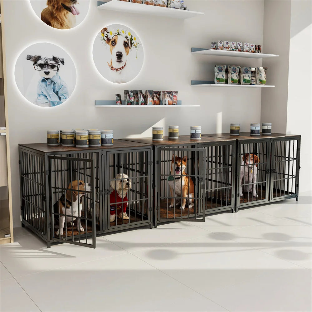 Dog Crate With Removable Divider & 4 Doors