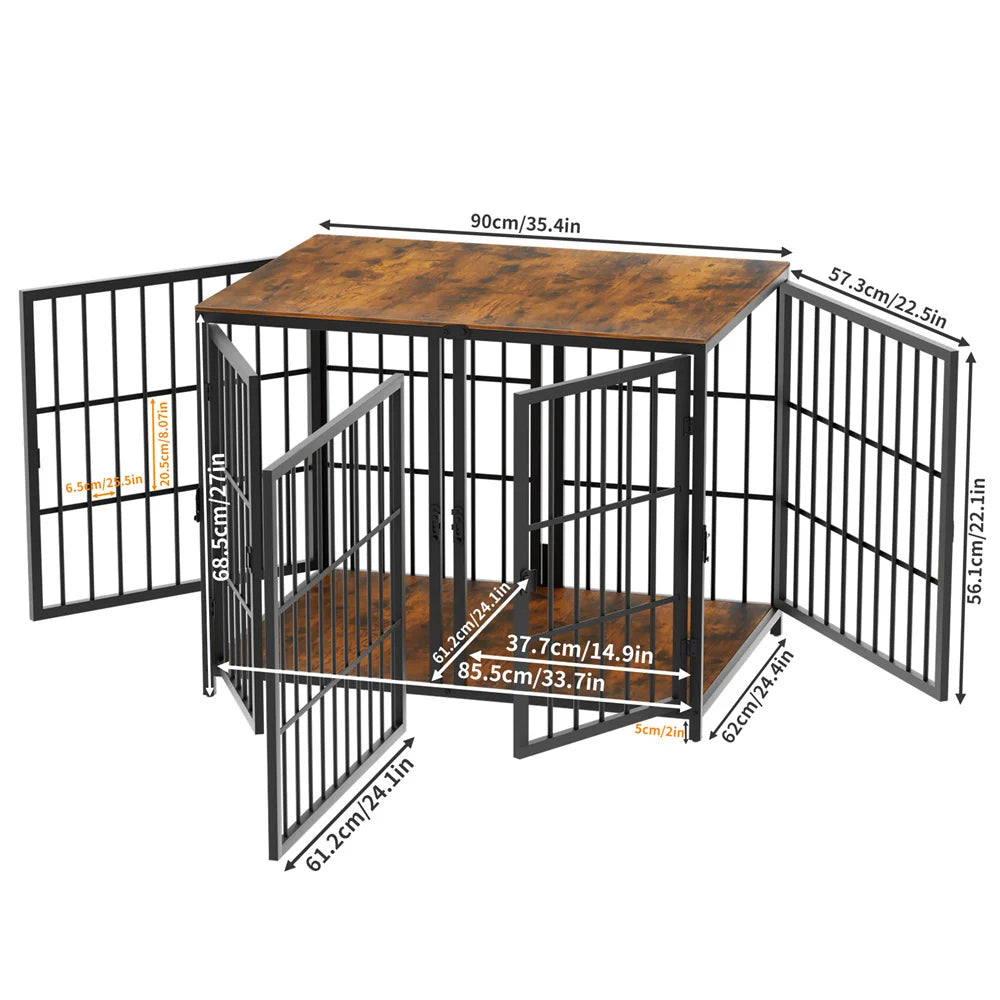 Dog Crate With Removable Divider & 4 Doors
