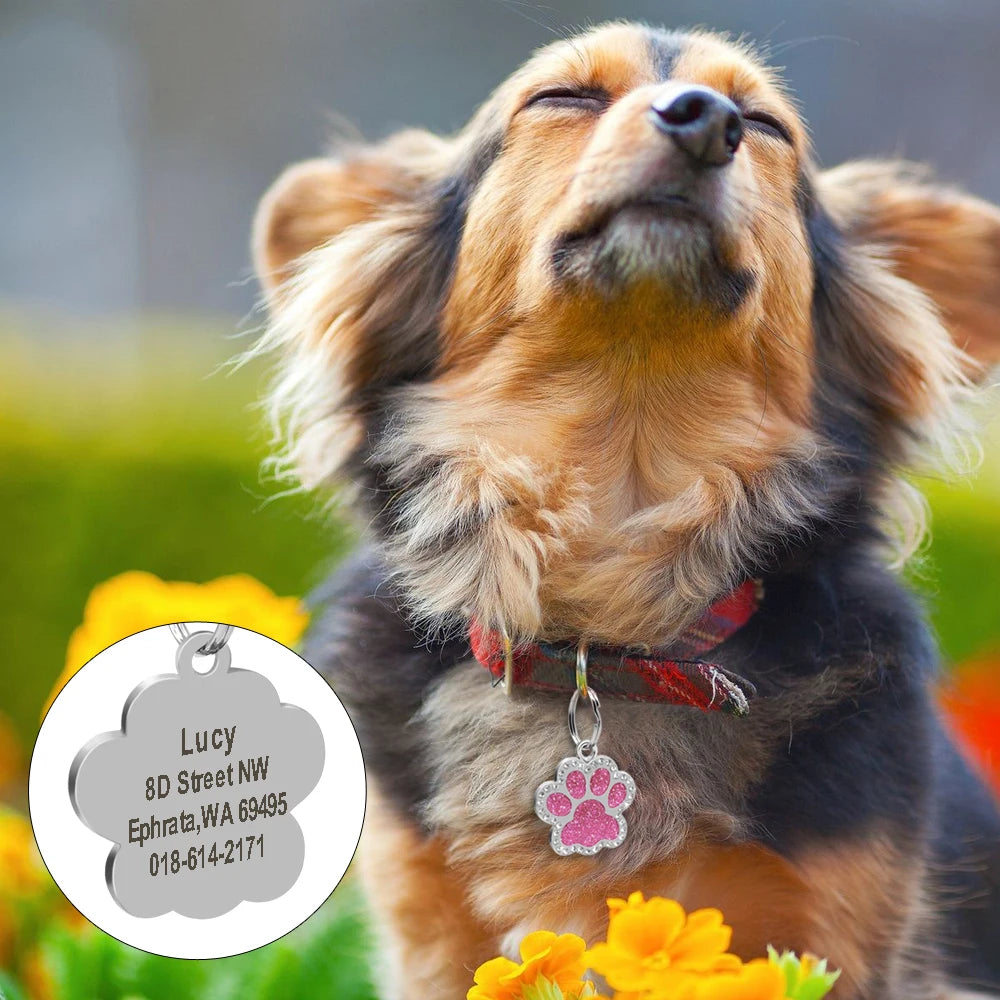 Custom Cat & Dogs Tag Bling Rhinestone