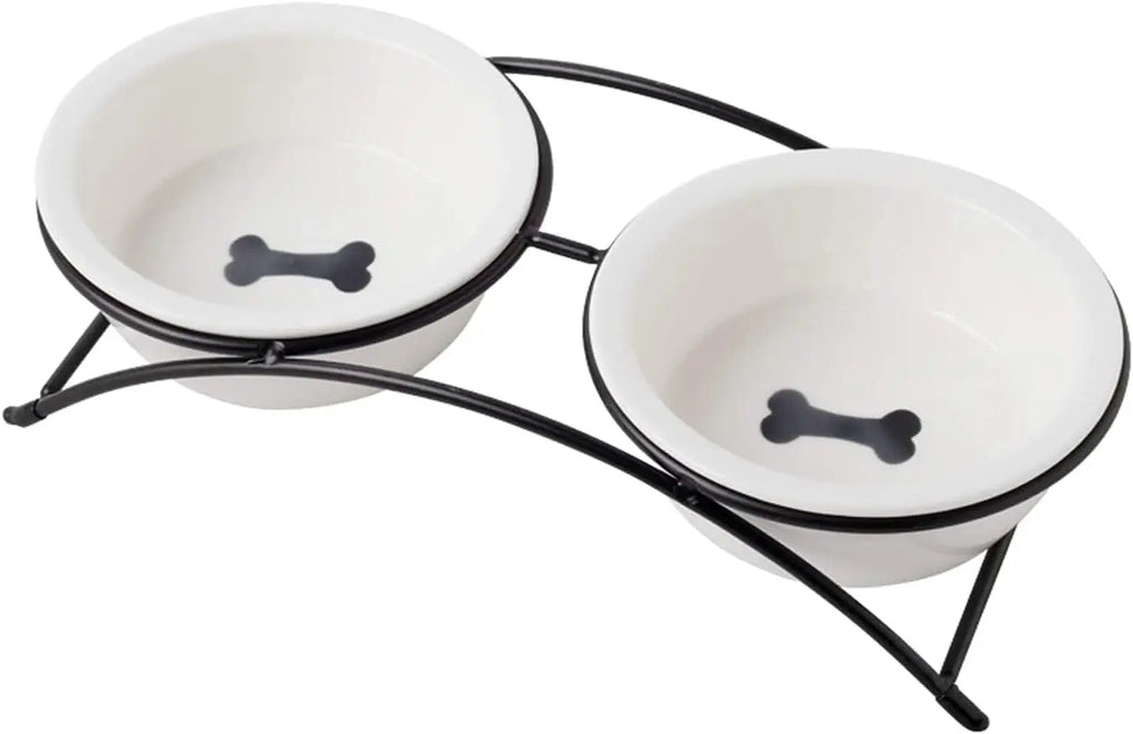 Ceramic Elevated Pet Bowls Set