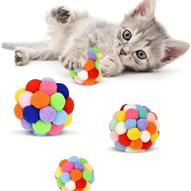 1/3PCS Cat Plush Ball Toy
