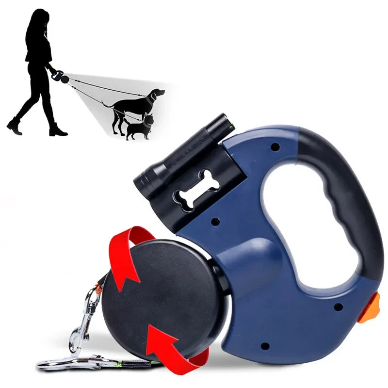 Double Head retractable Dog leash