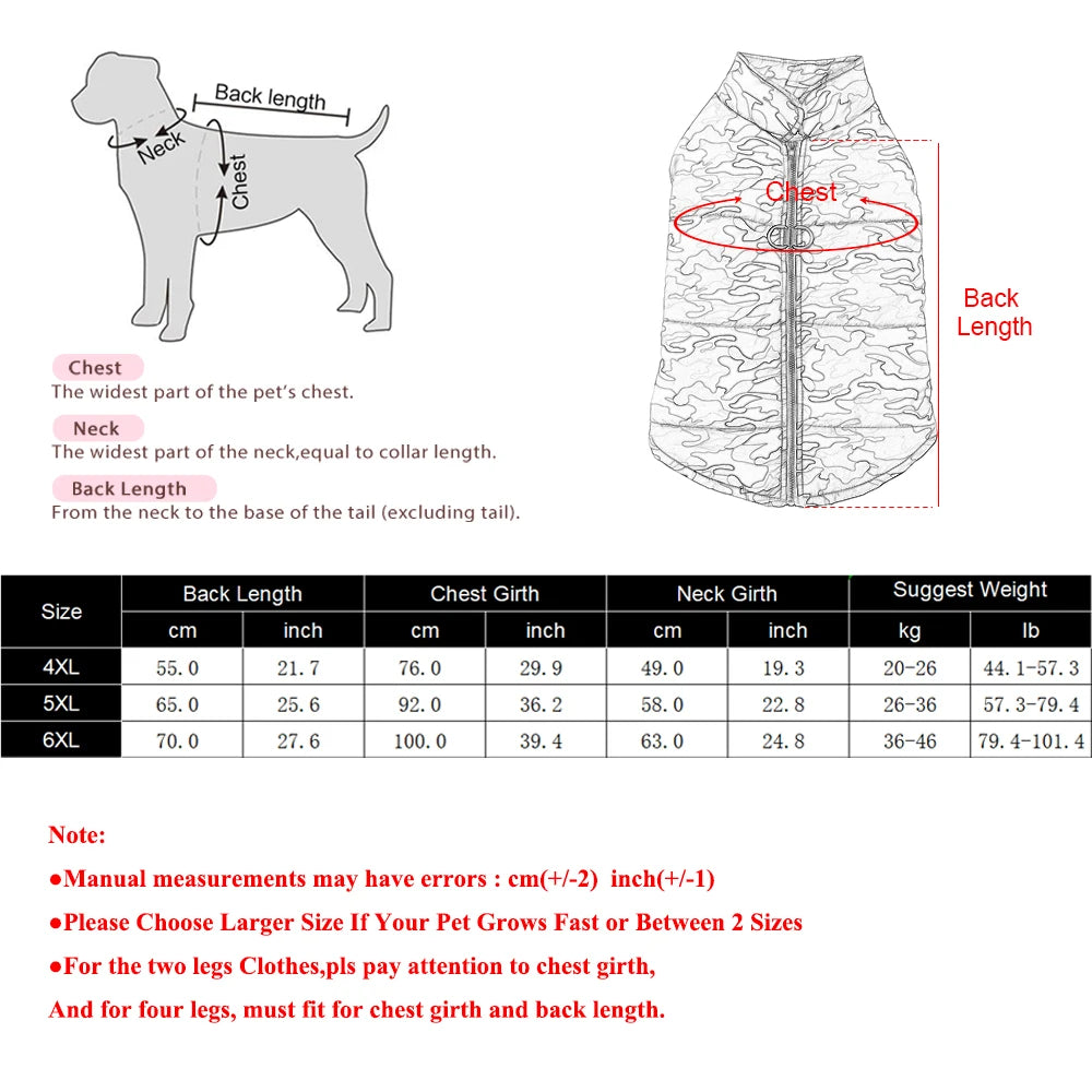 Camouflage Winter Waterproof Pet Jacket