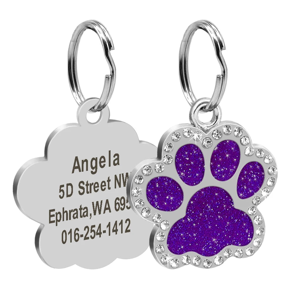 Custom Cat & Dogs Tag Bling Rhinestone