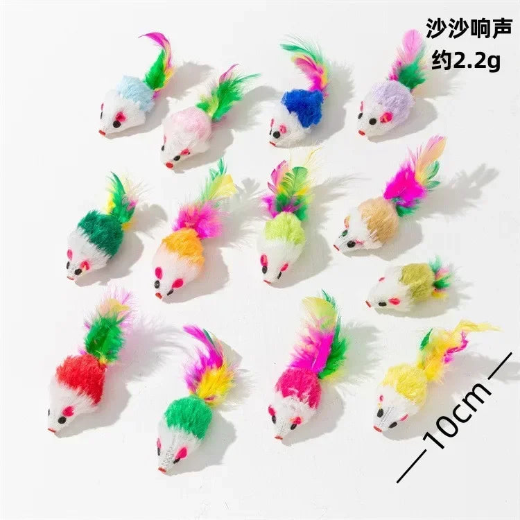 200 Pcs Rattle Mouse Cat Toys