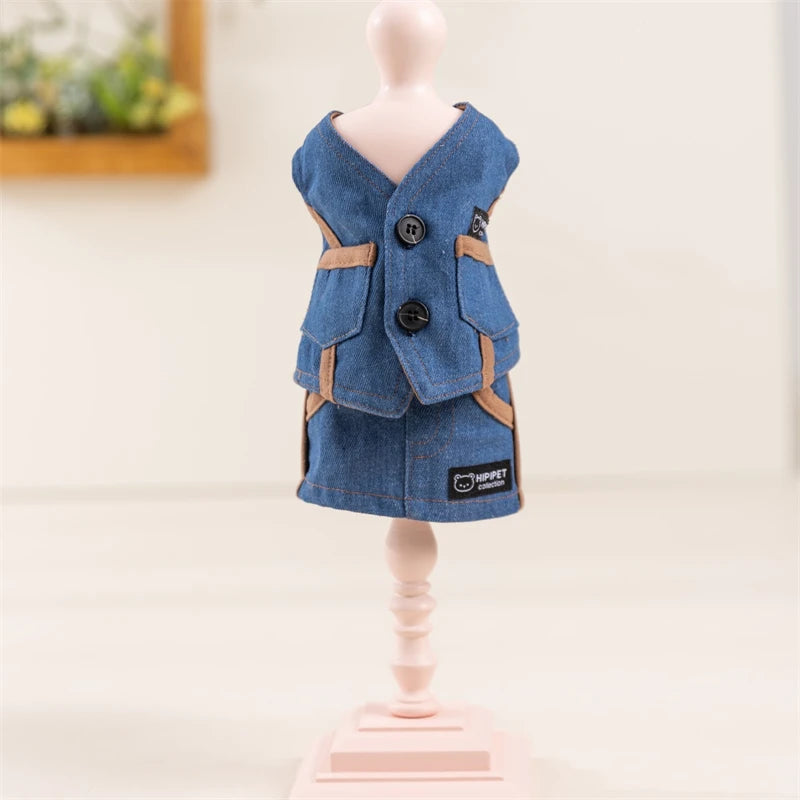 Denim Pet Vest & Skirt