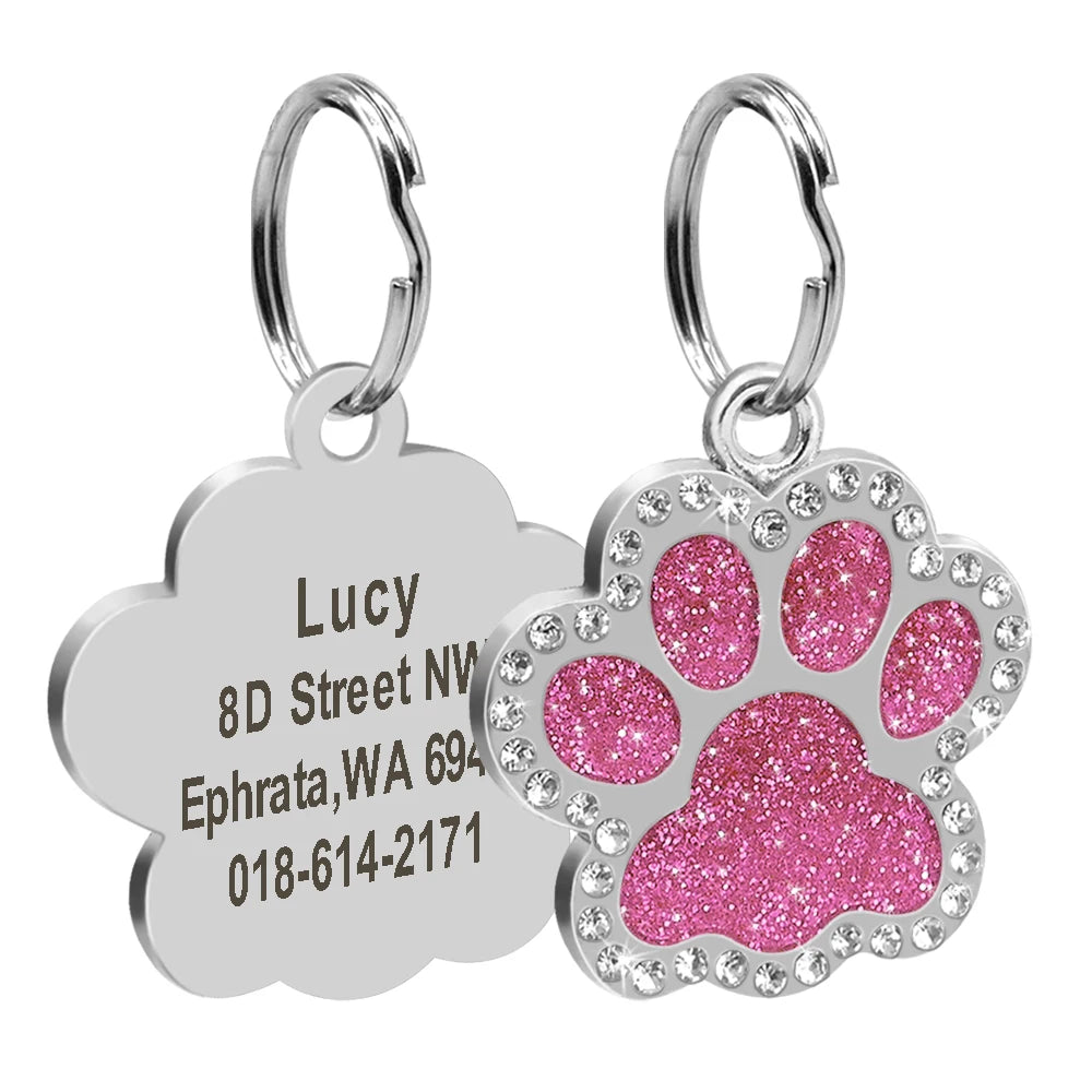 Custom Cat & Dogs Tag Bling Rhinestone