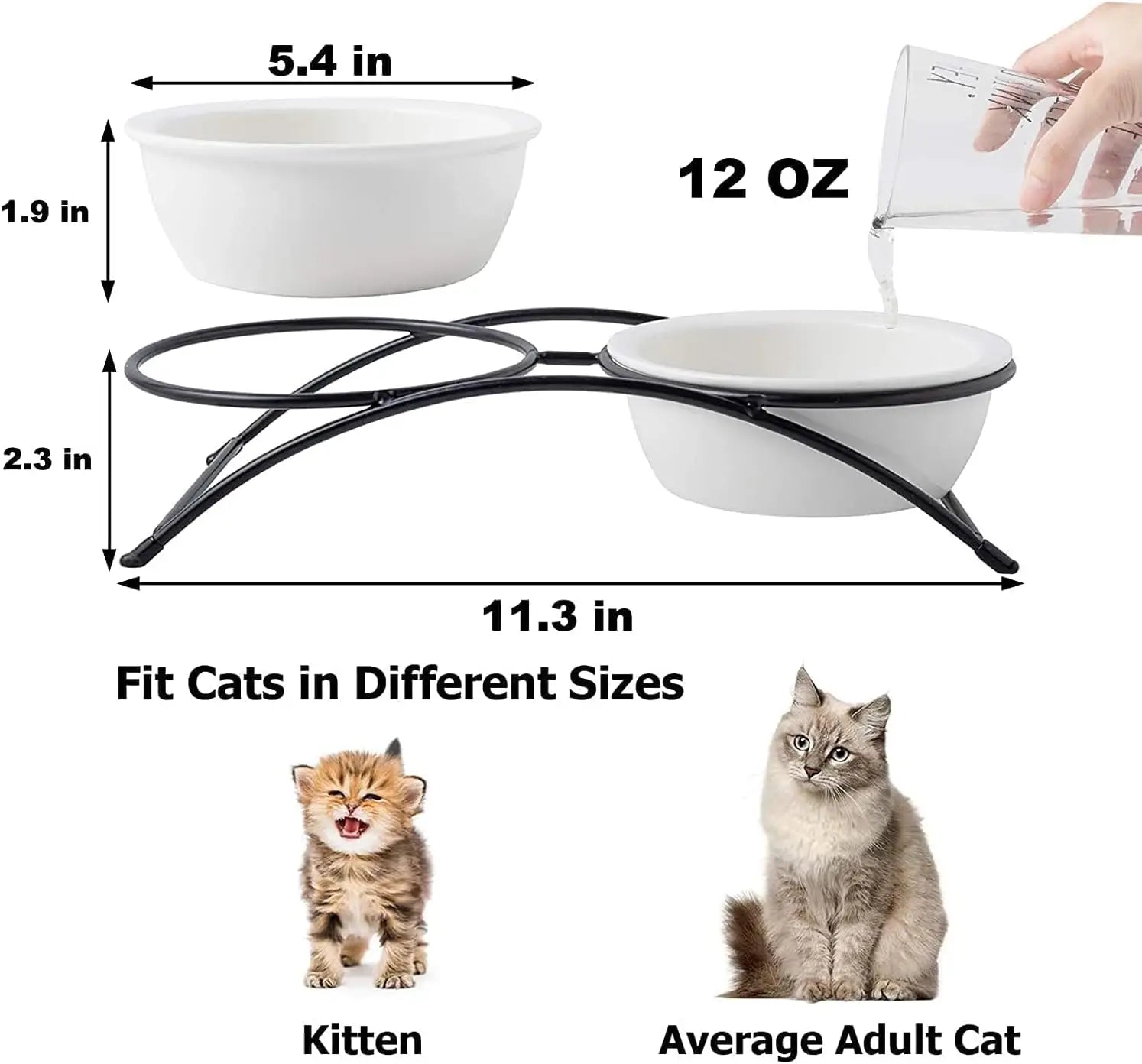 Ceramic Elevated Pet Bowls Set