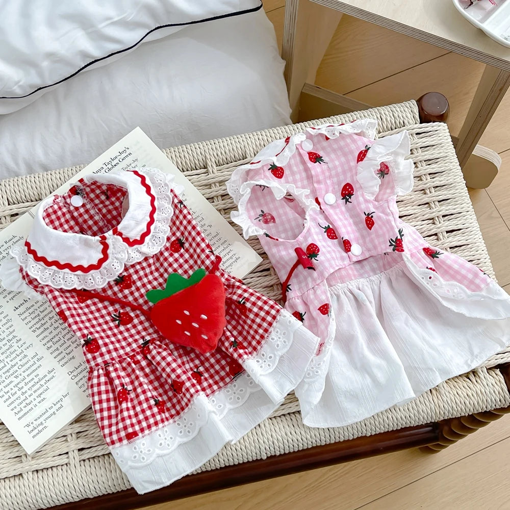 Strawberry Summer Dress For Dogs