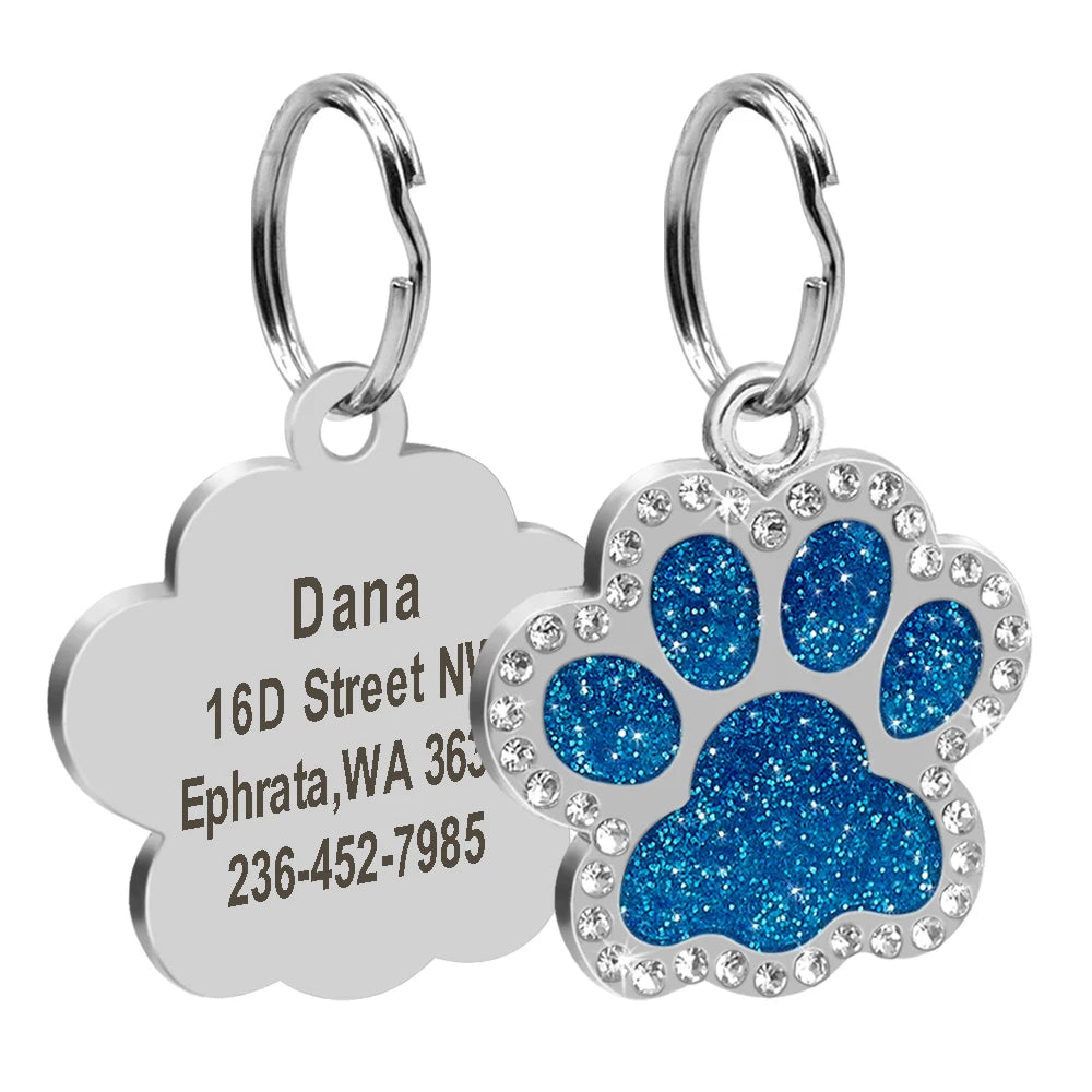 Custom Cat & Dogs Tag Bling Rhinestone