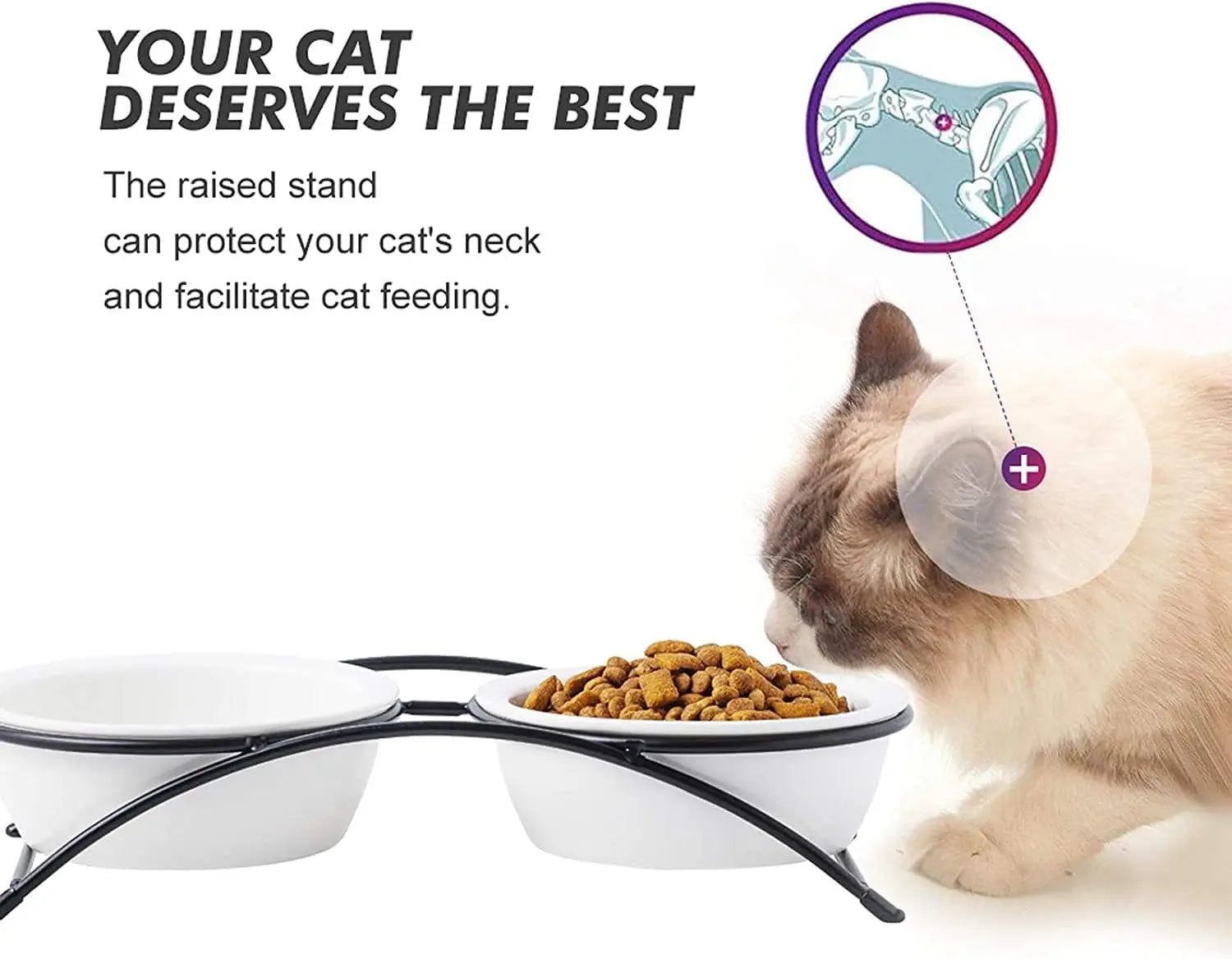 Ceramic Elevated Pet Bowls Set