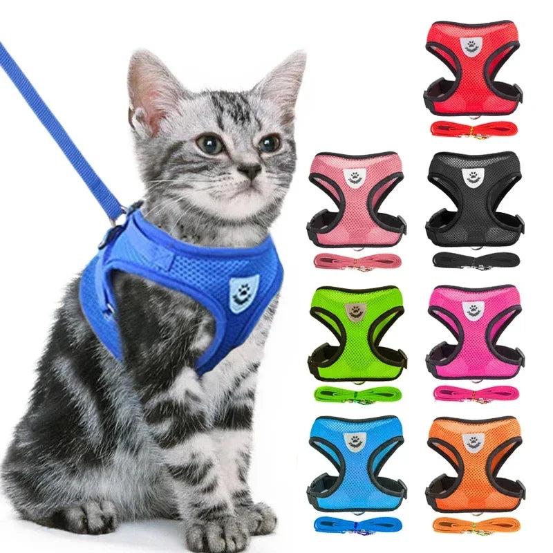 Adjustable Cat Harness Vest With Leash