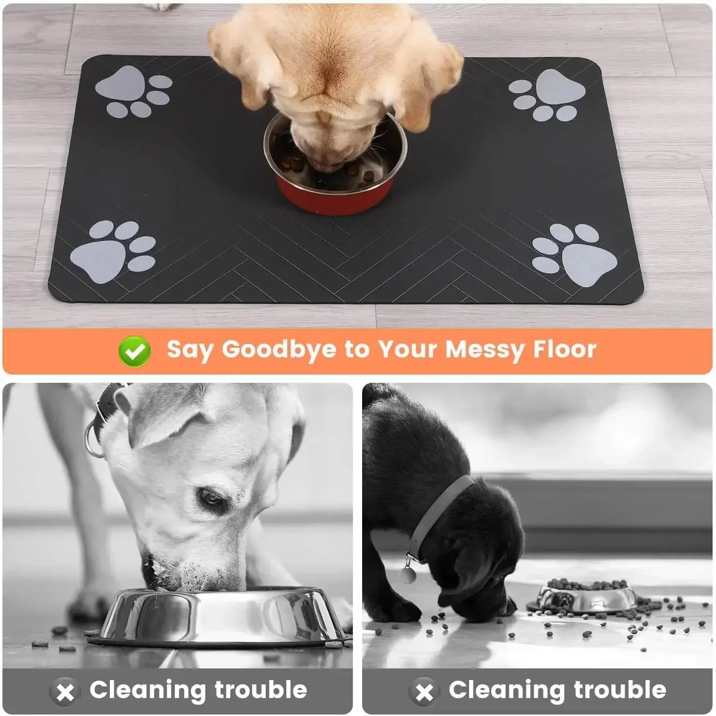 Absorbent Pet Placemat Rubber With  Backing