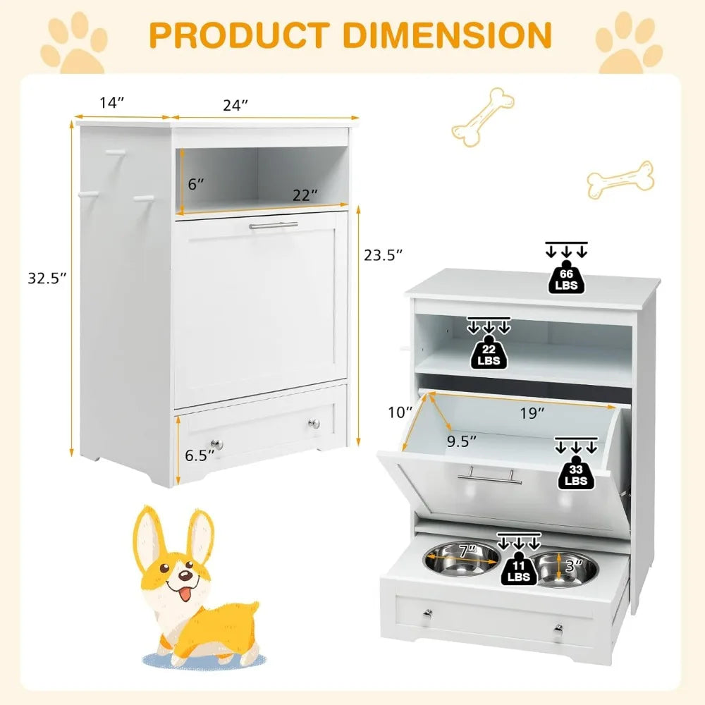 Pet Feeding Furniture Station