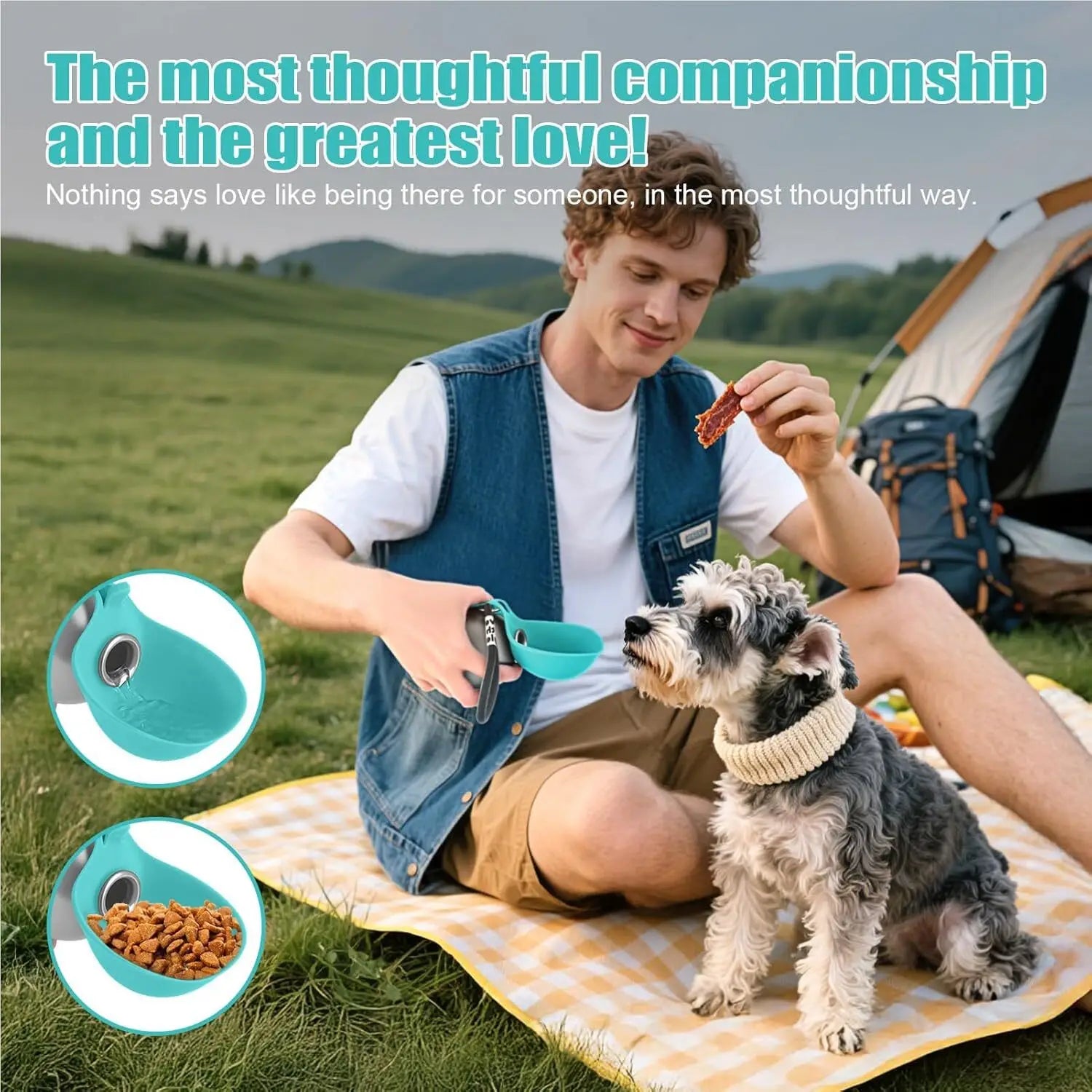 Dogs Drinking Bottle With Silicone Bowl