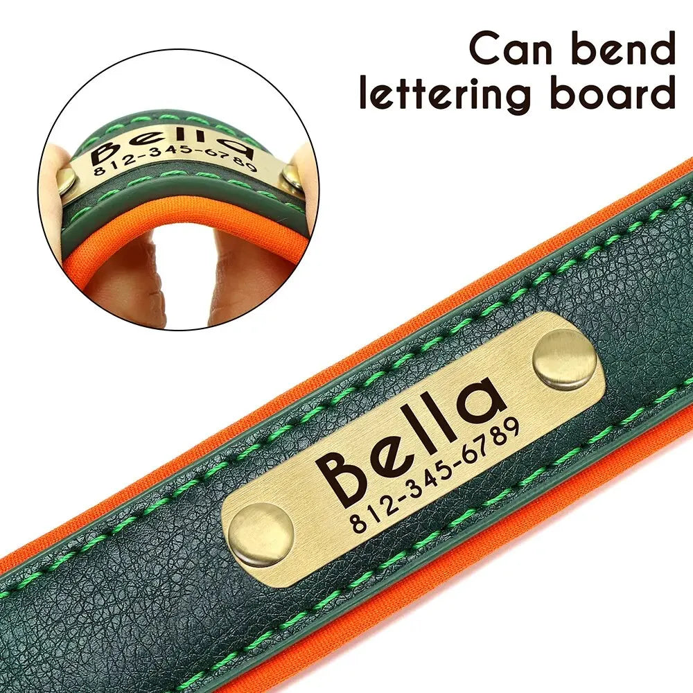 Personalized Customized Leather ID Collar