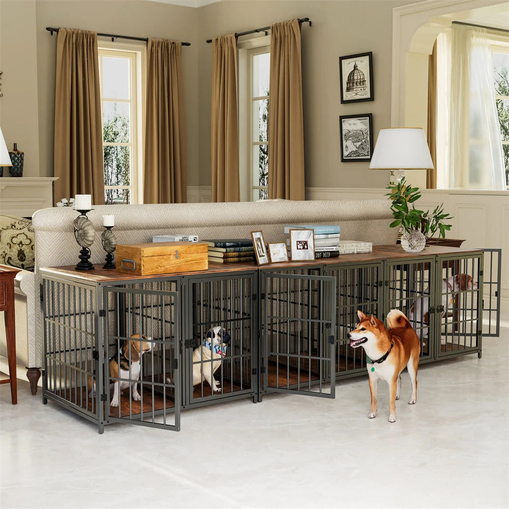 Dog Crate With Removable Divider & 4 Doors