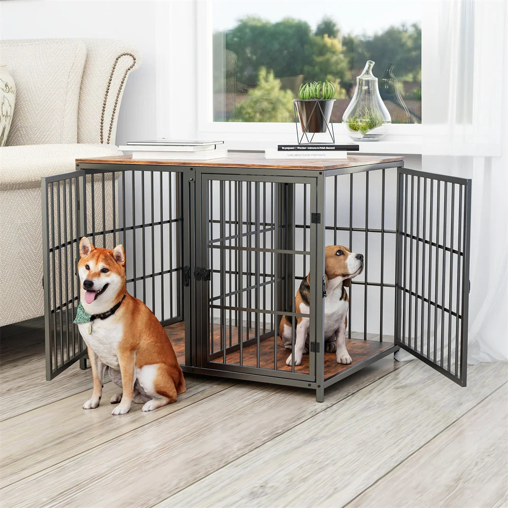 Dog Crate With Removable Divider & 4 Doors