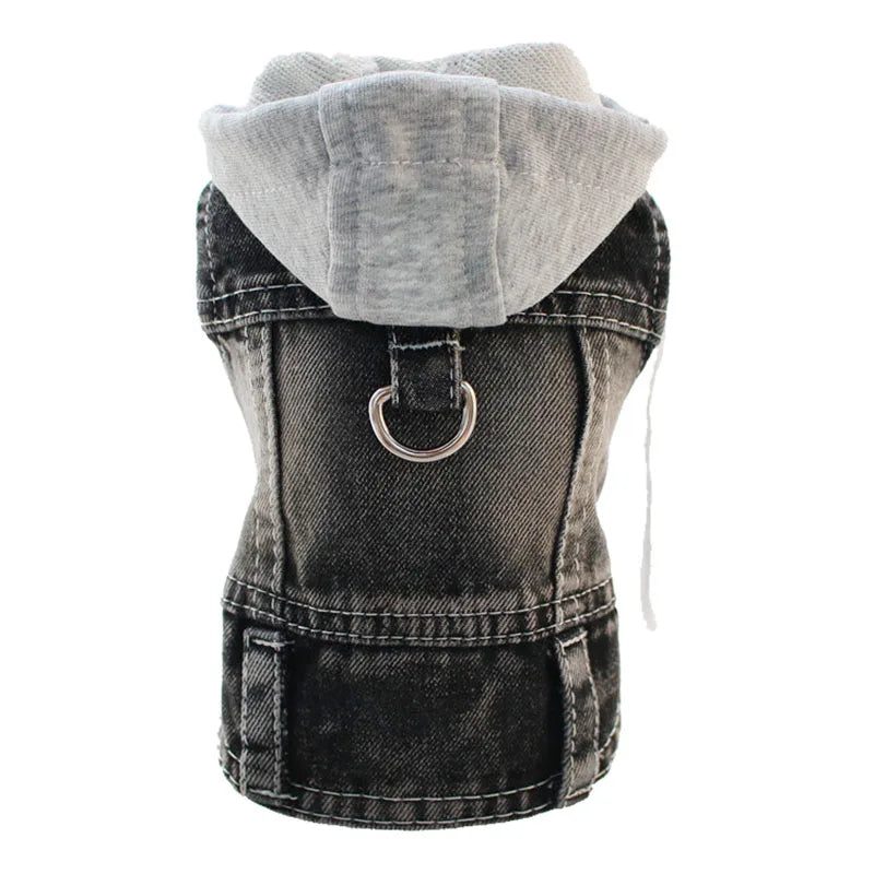 Cool Dog Jean Jacket Vest with D-Ring Hoodies
