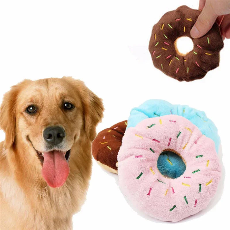 Soft Dog Donuts Plush Pet Toys