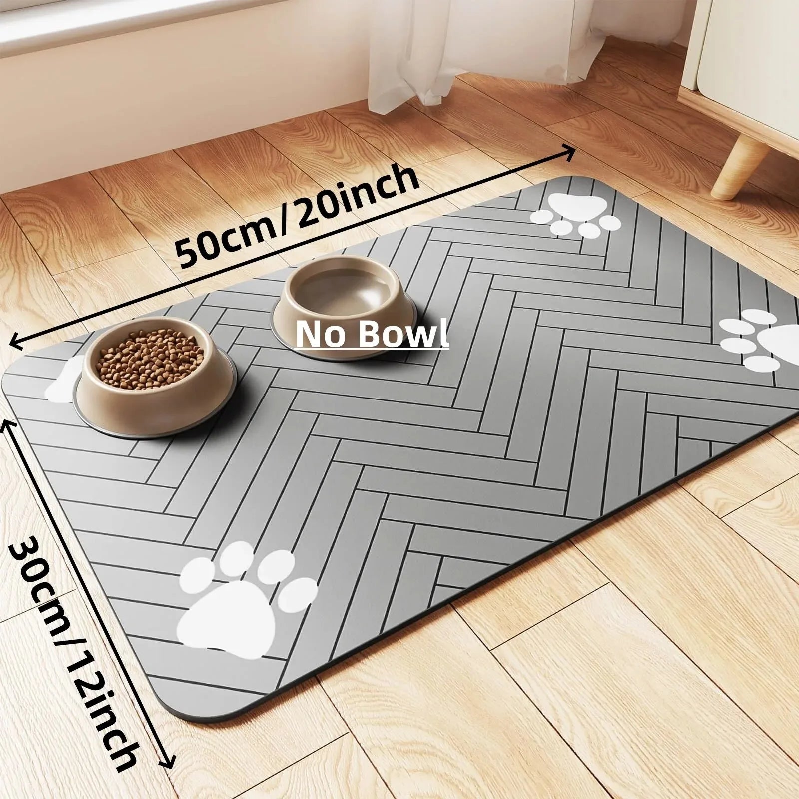 Absorbent Pet Placemat Rubber With  Backing