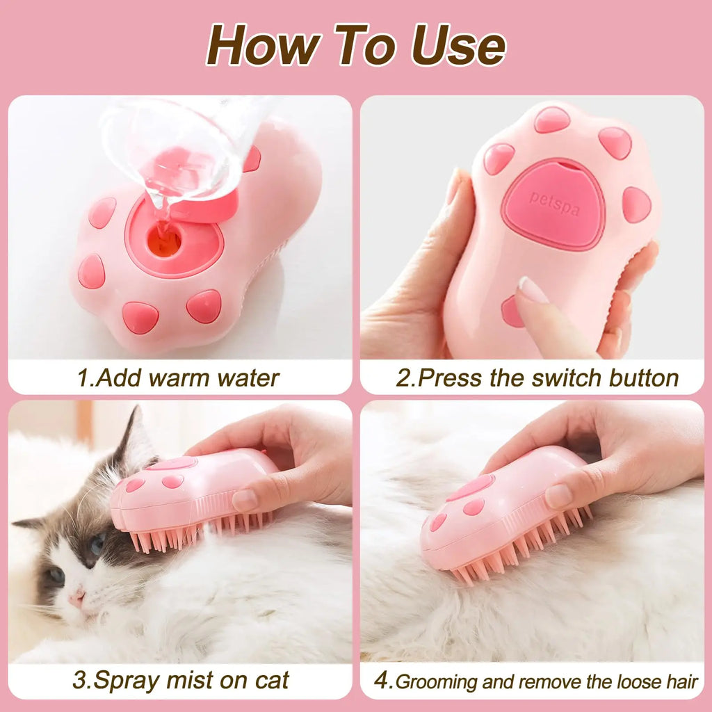 3 in 1 Pet Steam Brush Comb