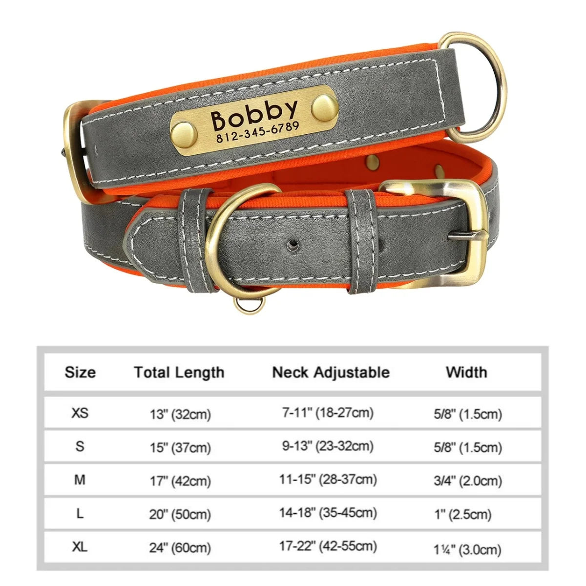 Personalized Customized Leather ID Collar