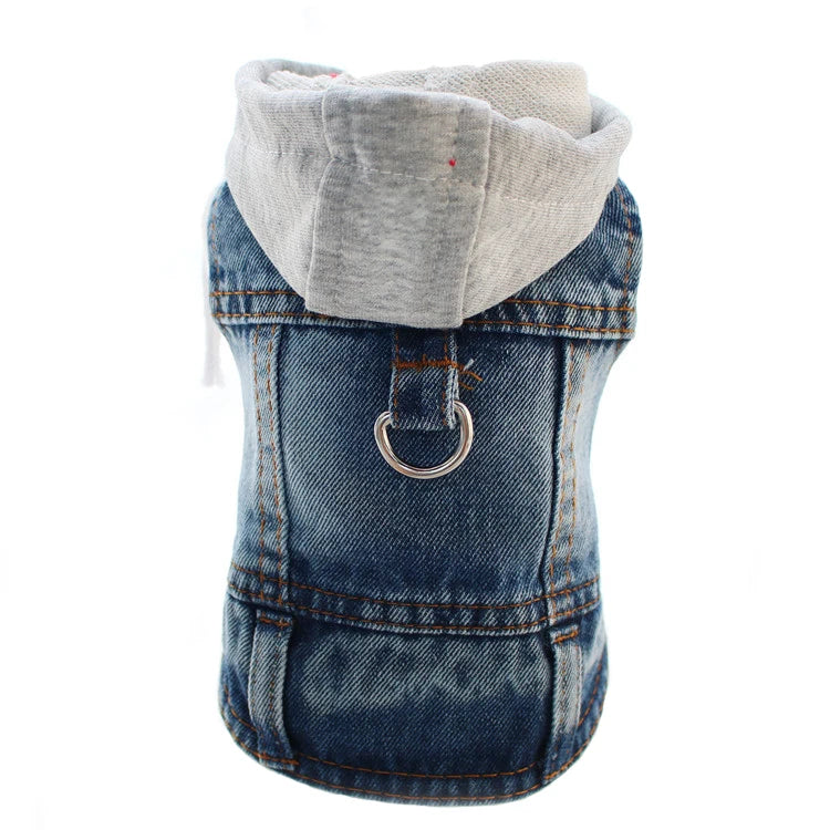 Cool Dog Jean Jacket Vest with D-Ring Hoodies