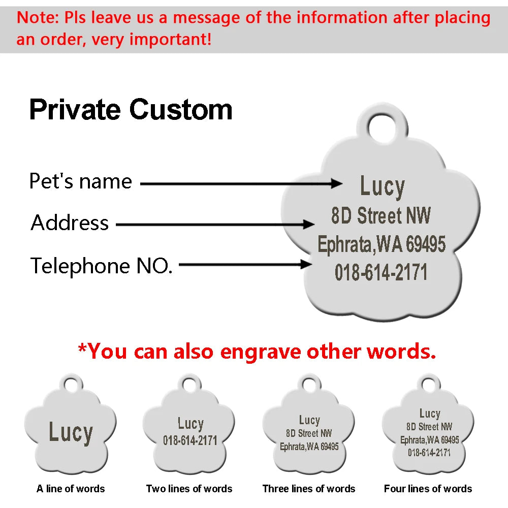 Custom Cat & Dogs Tag Bling Rhinestone
