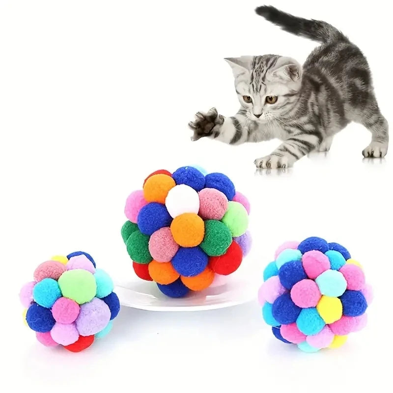 1/3PCS Cat Plush Ball Toy