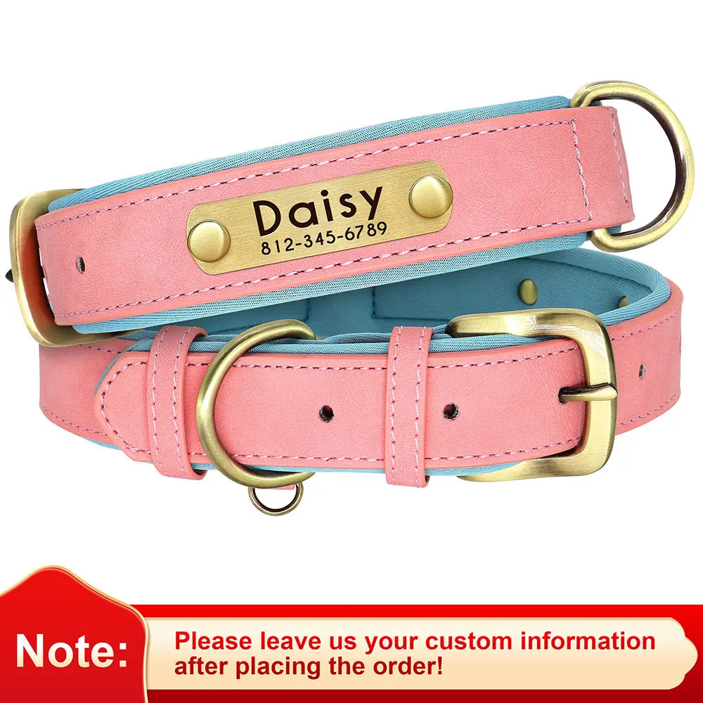 Personalized Leather Dog Collar