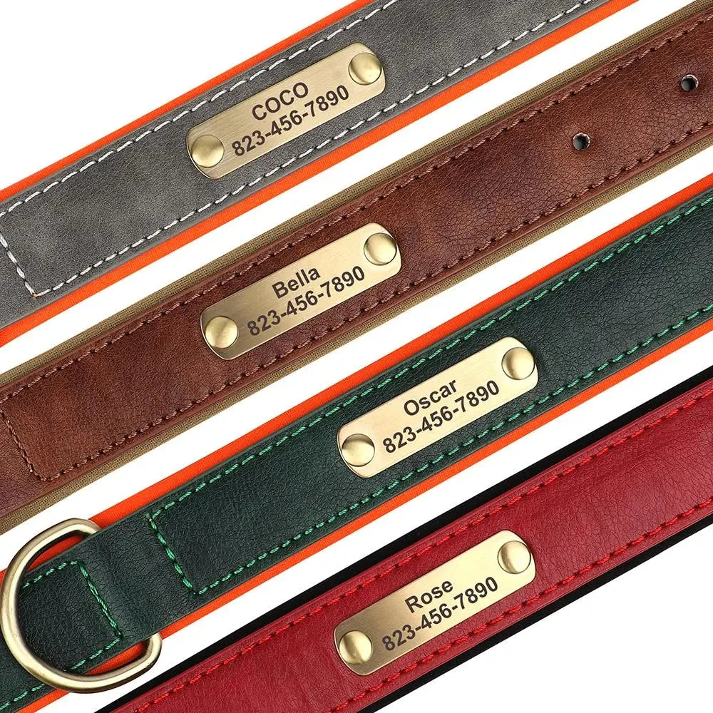 Personalized Customized Leather ID Collar