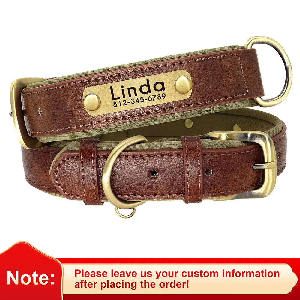 Personalized Leather Dog Collar