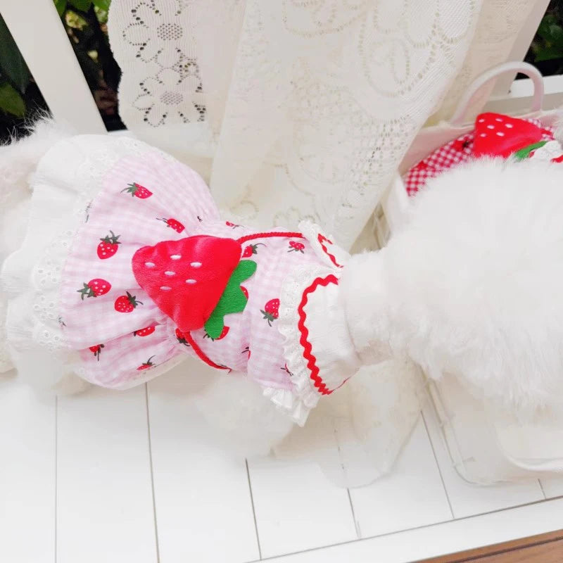 Strawberry Summer Dress For Dogs