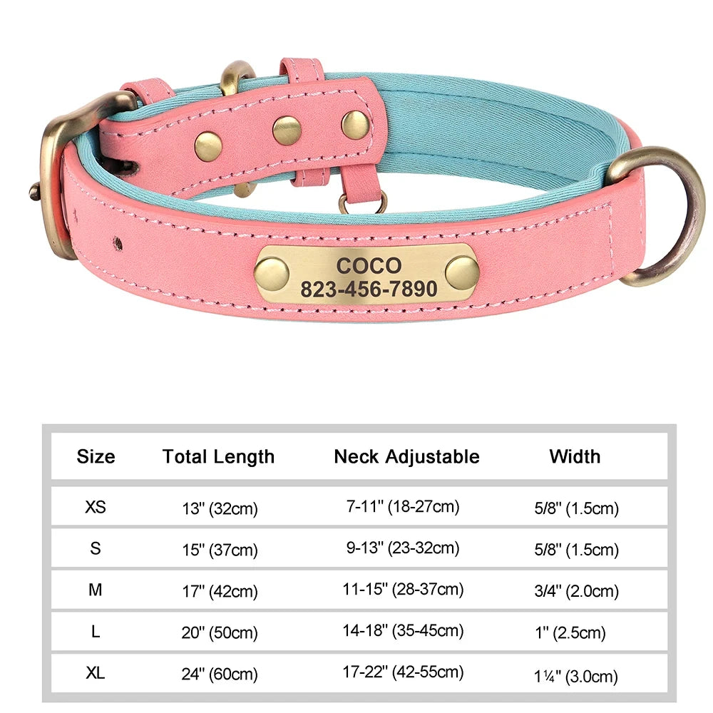 Personalized Customized Leather ID Collar