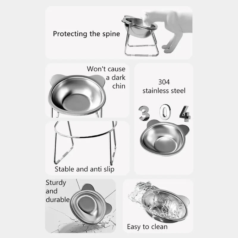Stainless Steel Raised Pet Bowl