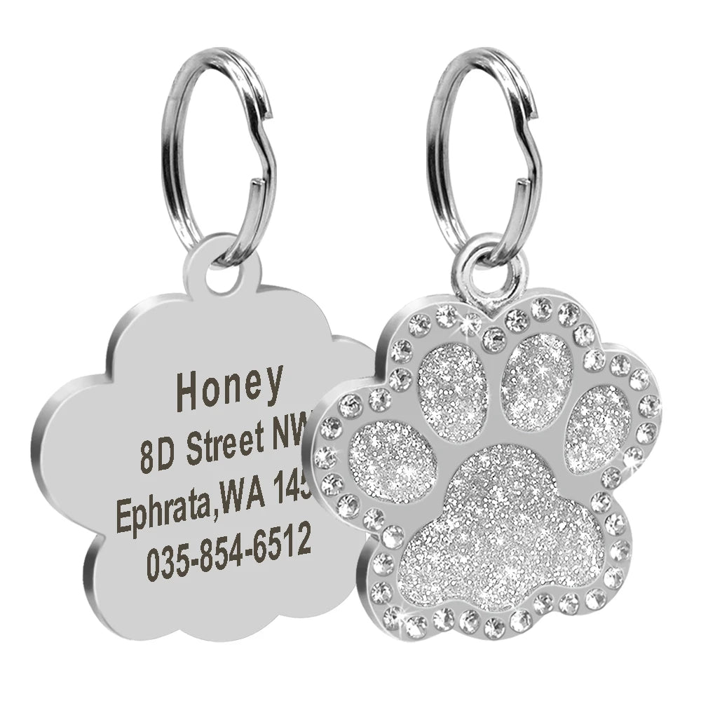 Custom Cat & Dogs Tag Bling Rhinestone